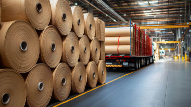 Prevent lateral movement of paper coils with anti slip mats placed below and between layers